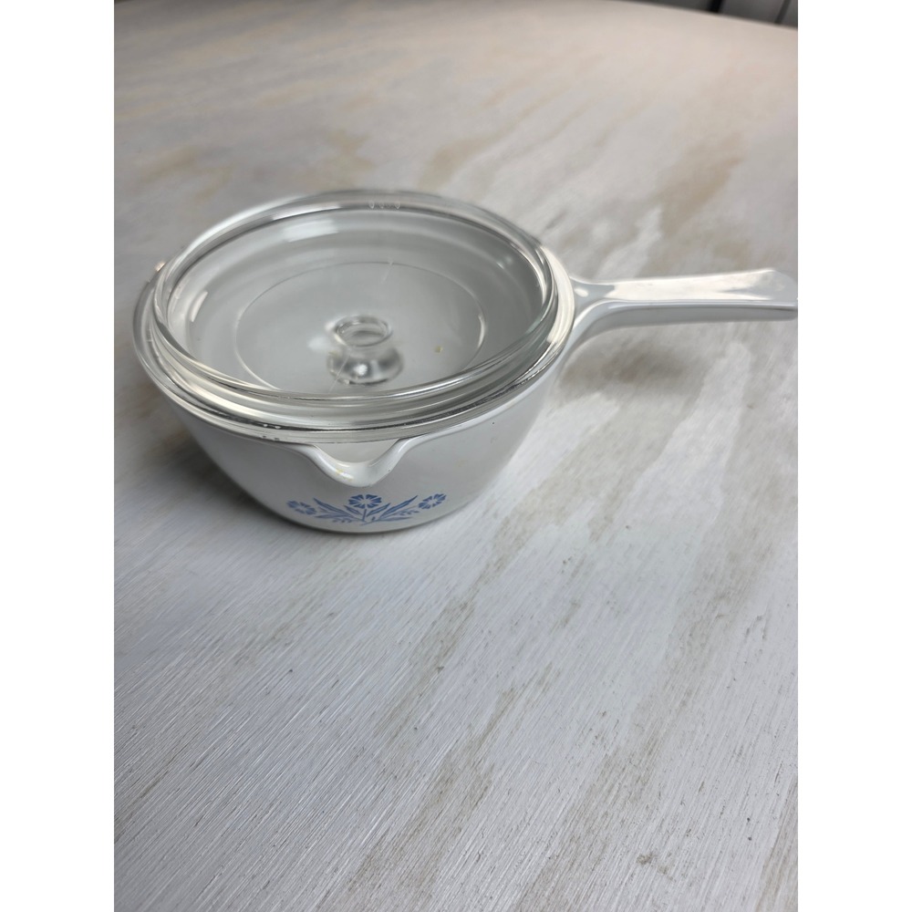 Corning Ware Blue Cornflower P-89-B 2.5 Cup Skillet Saucepan with Lid Vintage